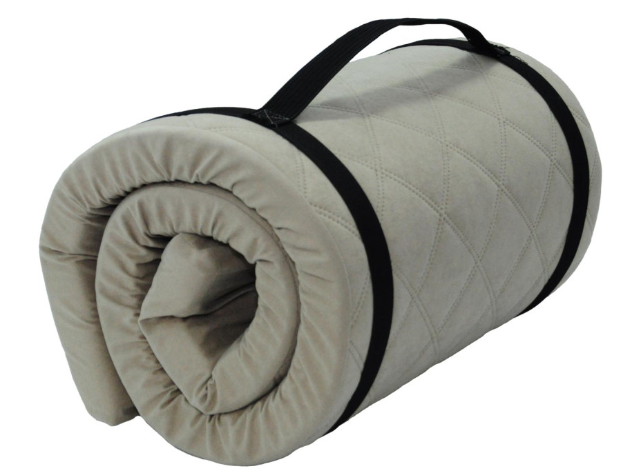 Cestovný turistický prešívaný matrac 198x60x5 cm - béžový