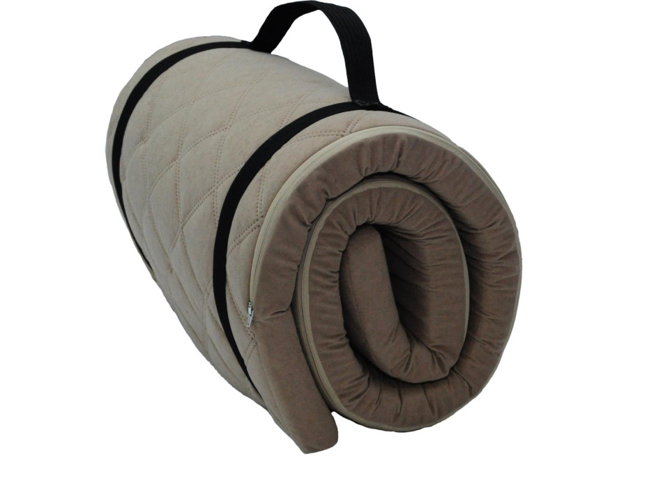 Cestovný turistický prešívaný matrac 198x60x5 cm - tmavo béžový
