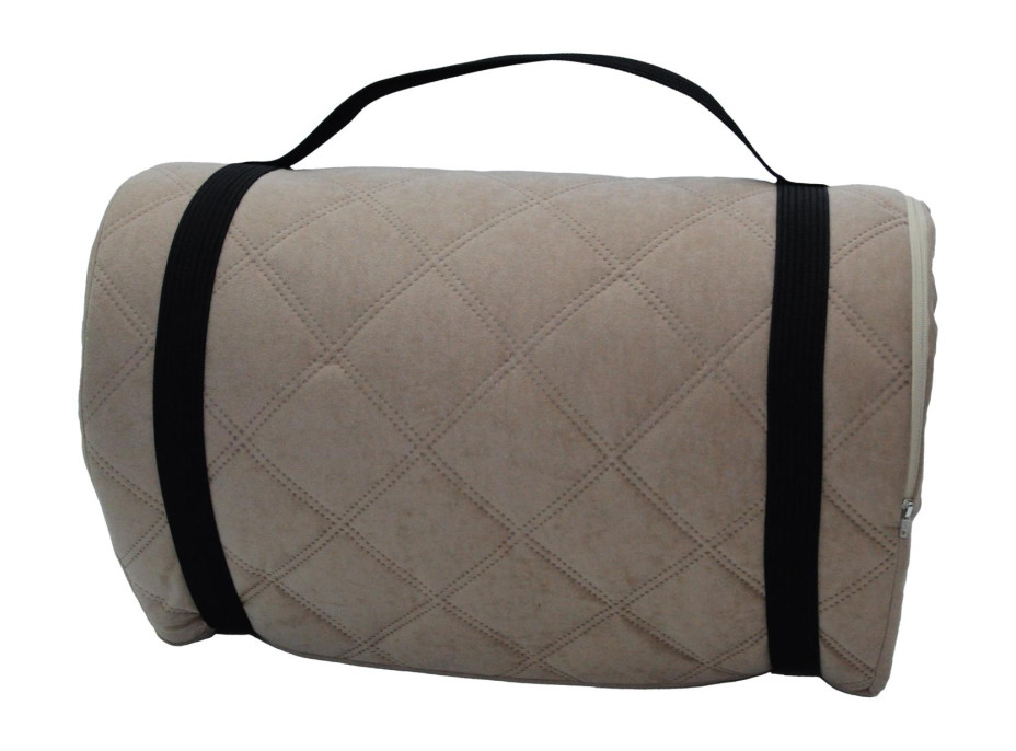 Cestovný turistický prešívaný matrac 198x60x5 cm - tmavo béžový