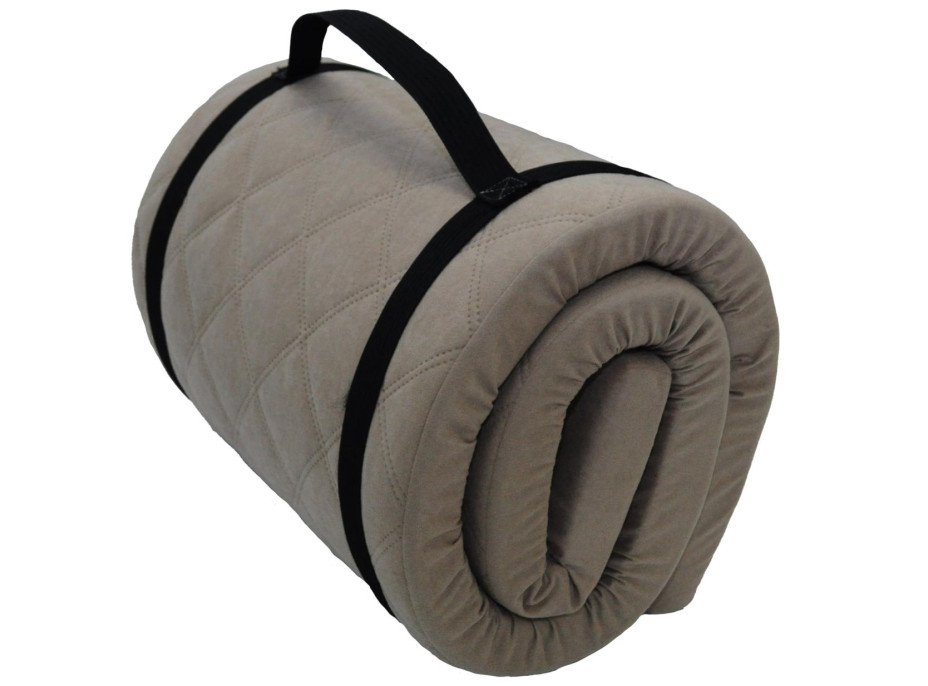 Cestovný turistický prešívaný matrac 198x60x5 cm - tmavo béžový