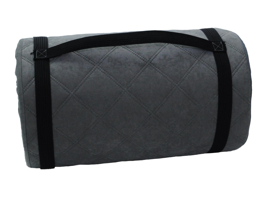 Cestovný turistický prešívaný matrac 198x60x5 cm - šedý