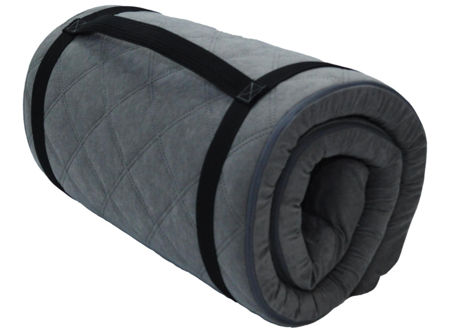 Cestovný turistický prešívaný matrac 198x60x5 cm - šedý