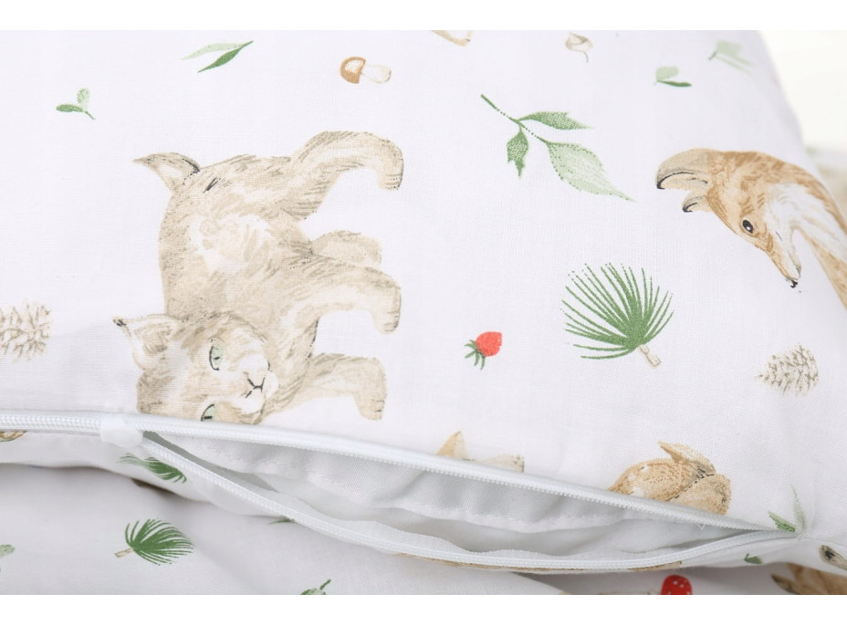 Detské bavlnené obliečky do postieľky 120x90 cm BABYMAM PREMIUM - Lesné zvieratká