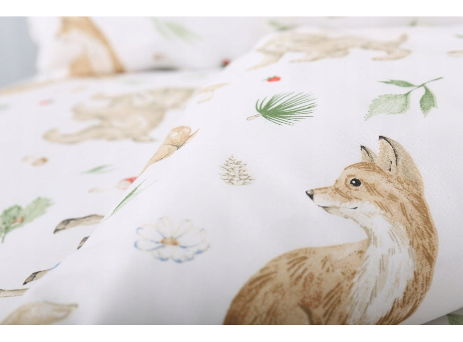 Detské bavlnené obliečky do postieľky 120x90 cm BABYMAM PREMIUM - Lesné zvieratká