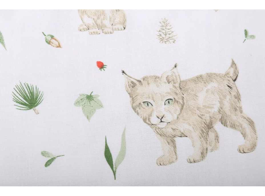 Detské bavlnené obliečky do postieľky 120x90 cm BABYMAM PREMIUM - Lesné zvieratká