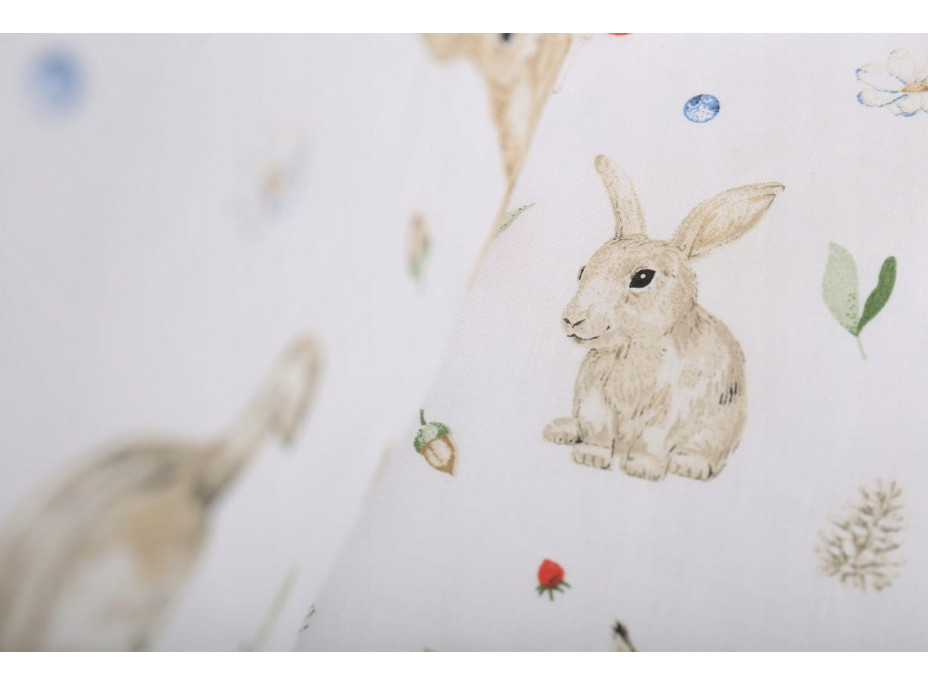 Detské bavlnené obliečky do postieľky 135x100 cm BABYMAM PREMIUM - Lesné zvieratká