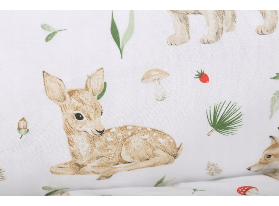 Detské bavlnené obliečky do postieľky 135x100 cm BABYMAM PREMIUM - Lesné zvieratká