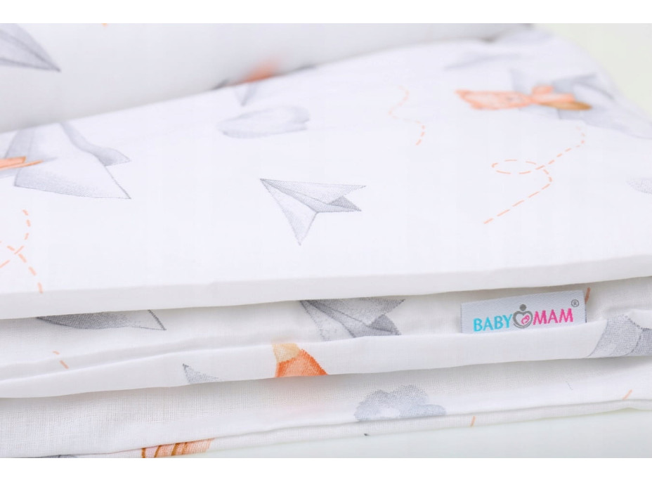 Detské bavlnené obliečky do postieľky 135x100 cm BABYMAM PREMIUM - Let lastovičkou