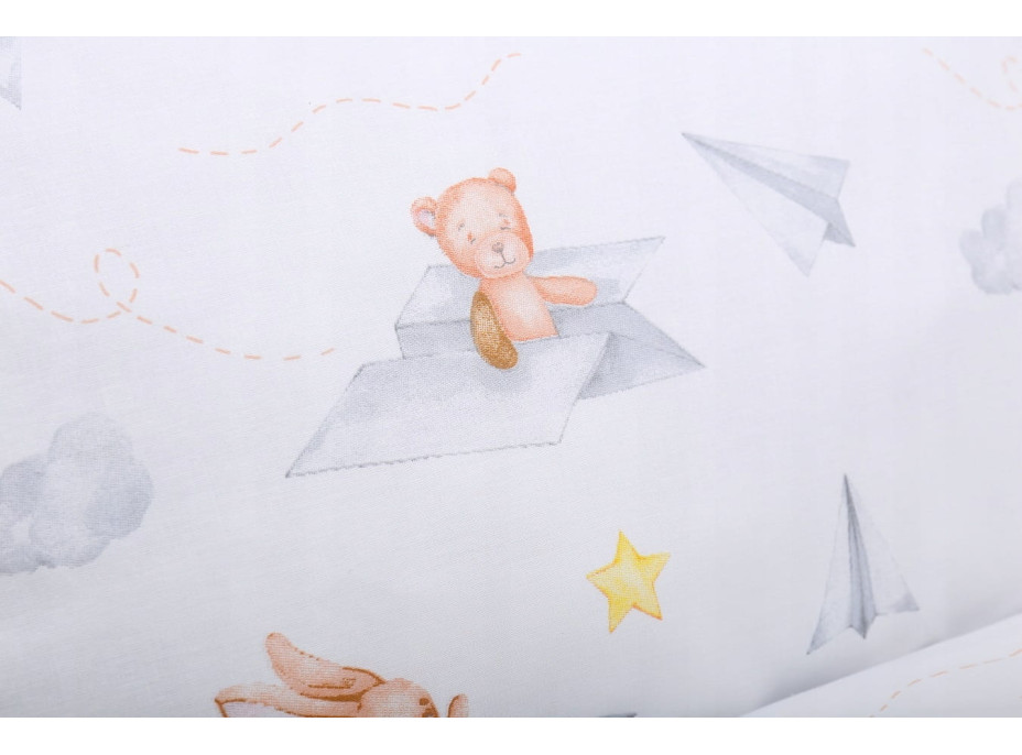 Detské bavlnené obliečky do postieľky 135x100 cm BABYMAM PREMIUM - Let lastovičkou