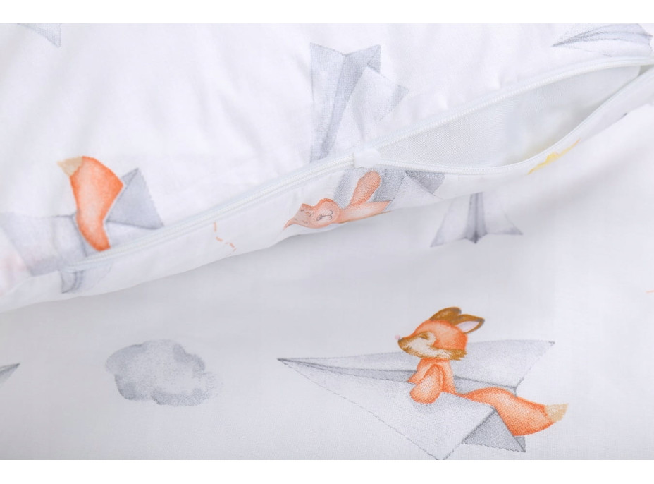Detské bavlnené obliečky do postieľky 135x100 cm BABYMAM PREMIUM - Let lastovičkou