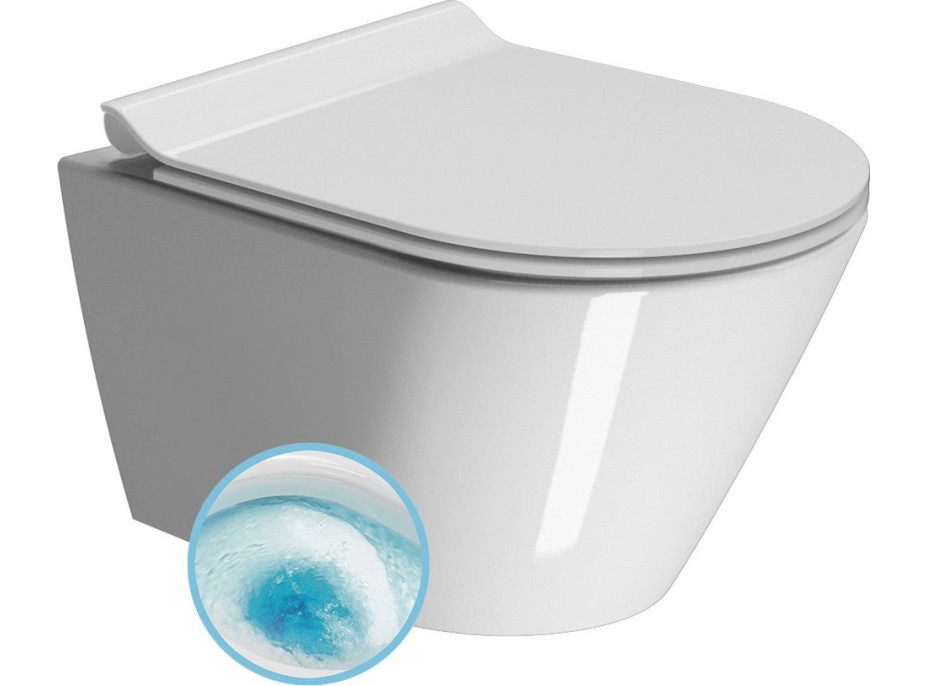 GSI KUBE X závesná WC misa, GeniusFlush, 36x50cm, biela ExtraGlaze 941211