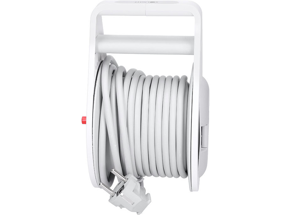 Solight predlžovací prívod na bubne 10m, 3 zásuvky, šedý kábel, 3x 1,5mm2