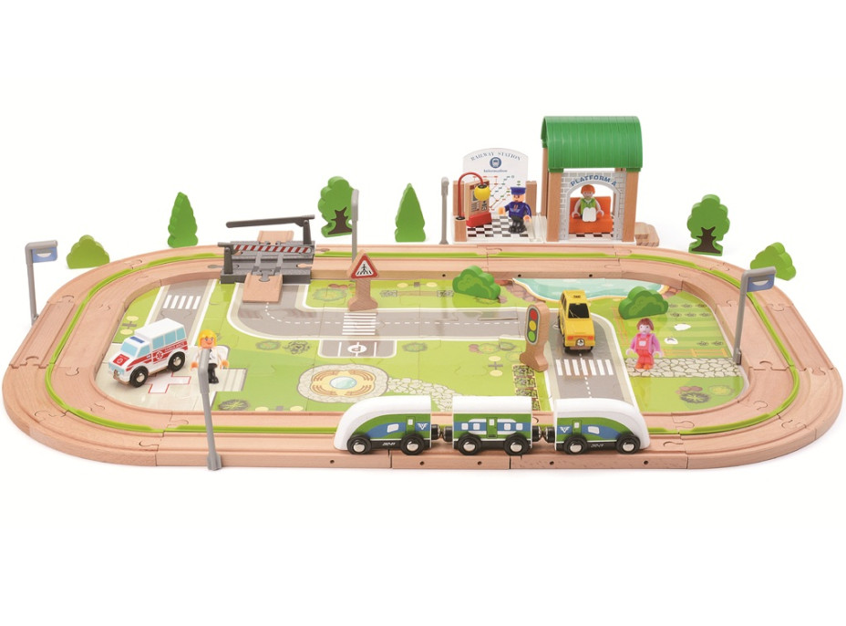 2Kids Toys Vláčikodráha Dedina 110 dielov