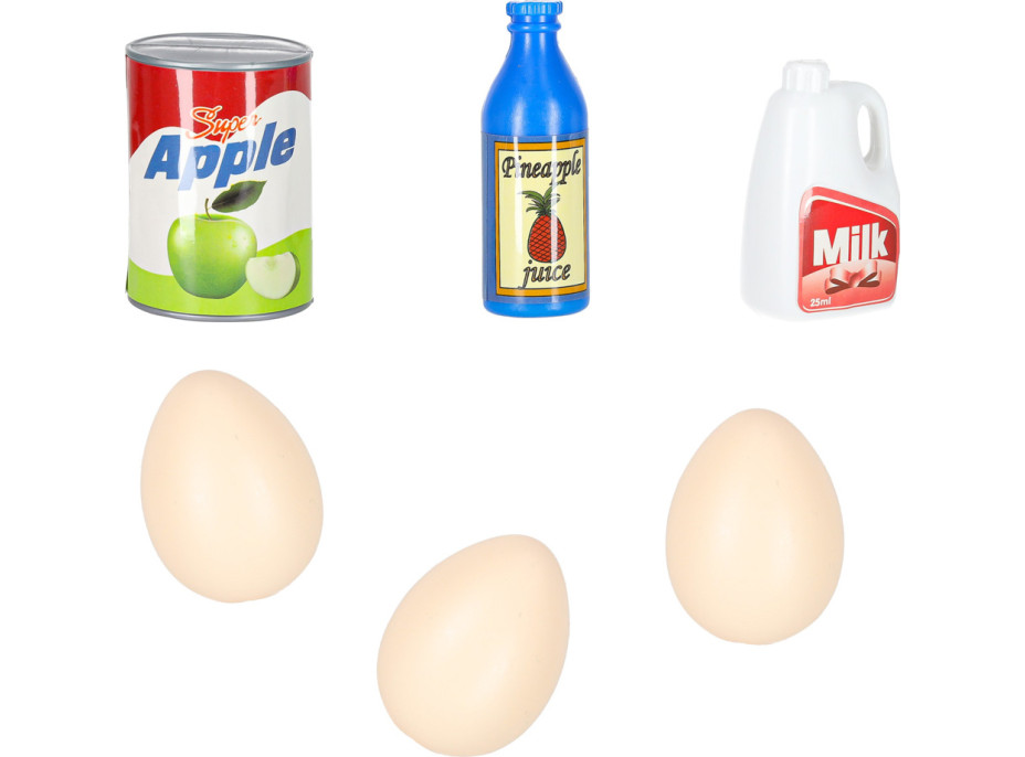 Pokladňa v supermarkete s vozíkom - biela/červená