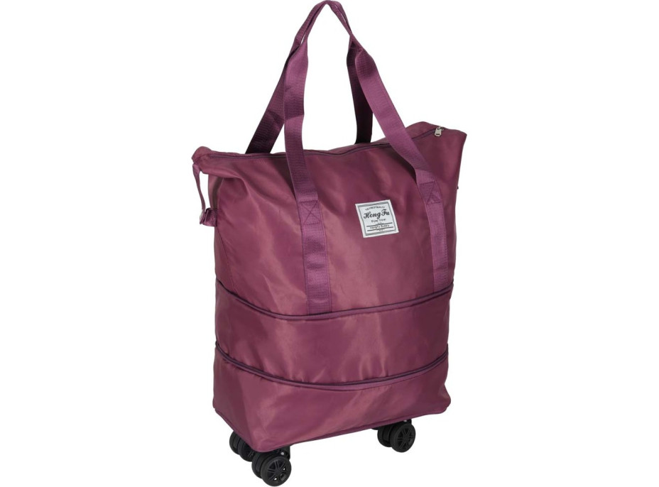 Cestovná taška na kolieskach skladacia cestovná priestranná 3 veľkosti fialová