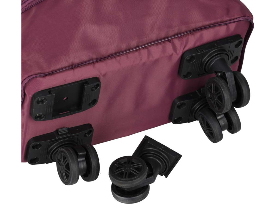 Cestovná taška na kolieskach skladacia cestovná priestranná 3 veľkosti fialová