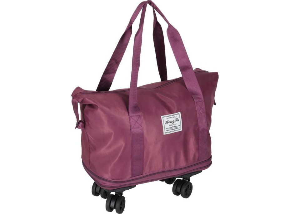 Cestovná taška na kolieskach skladacia cestovná priestranná 3 veľkosti fialová