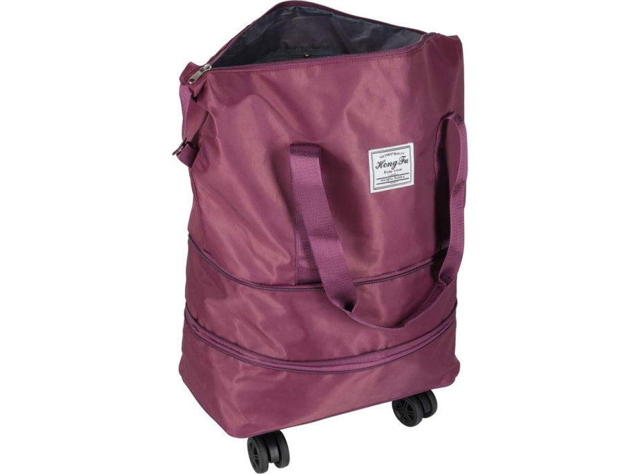 Cestovná taška na kolieskach skladacia cestovná priestranná 3 veľkosti fialová