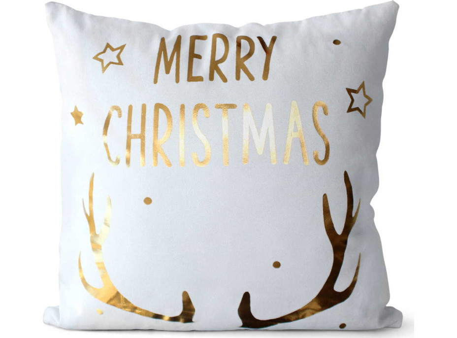 Obliečka na vankúš GOLD CHRISTMAS DEER 45x45 cm - biela/zlatá