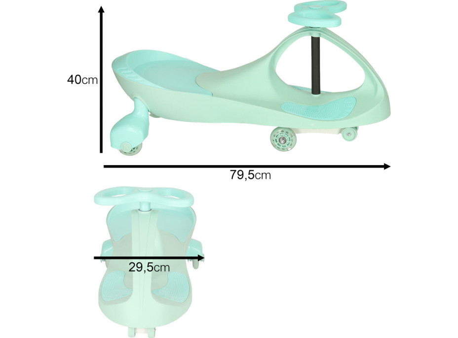 Odrážadlo Swing Fix s LED kolesami - mätová