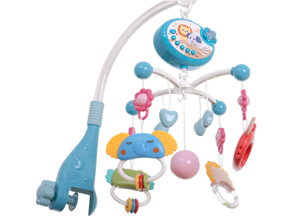 Kolotoč nad postieľku Lullaby Star Design modrý + diaľkové ovládanie