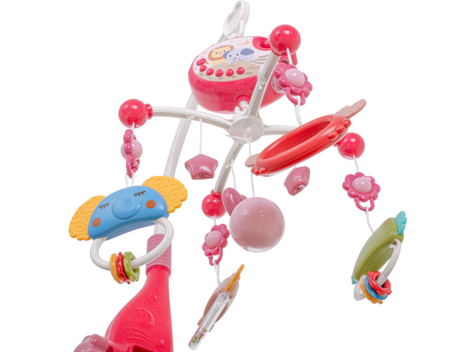 Kolotoč nad postieľku Lullaby Star Design ružový + diaľkové ovládanie