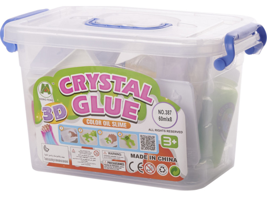 Lepidlo Crystal na výrobu slizu 3D - sada 26 prvkov