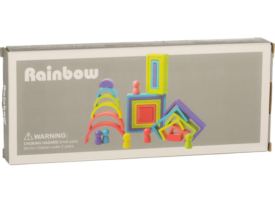 Dúhové Montessori vzdelávacie drevené bloky
