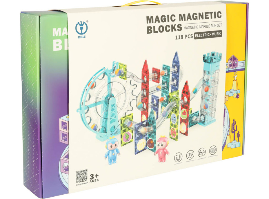 Magnetická guličková dráha so zvukom 118 prvkov
