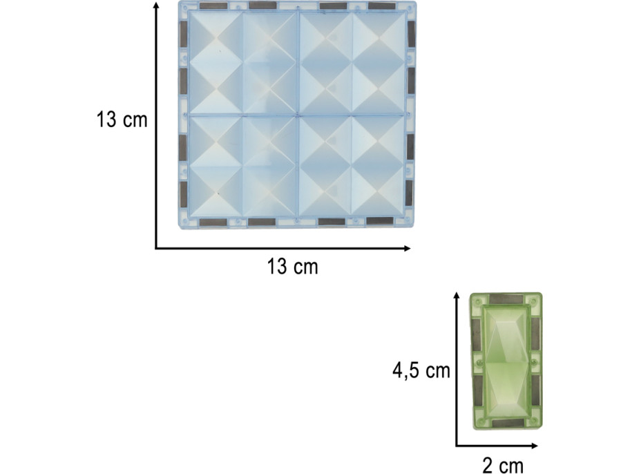 3D magnetické stavebnice svietiace Zvierací park - 124 prvkov