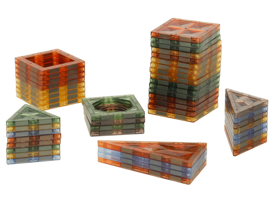 3D stavebné magnetické kocky svietiace Zvierací park - 90 prvkov