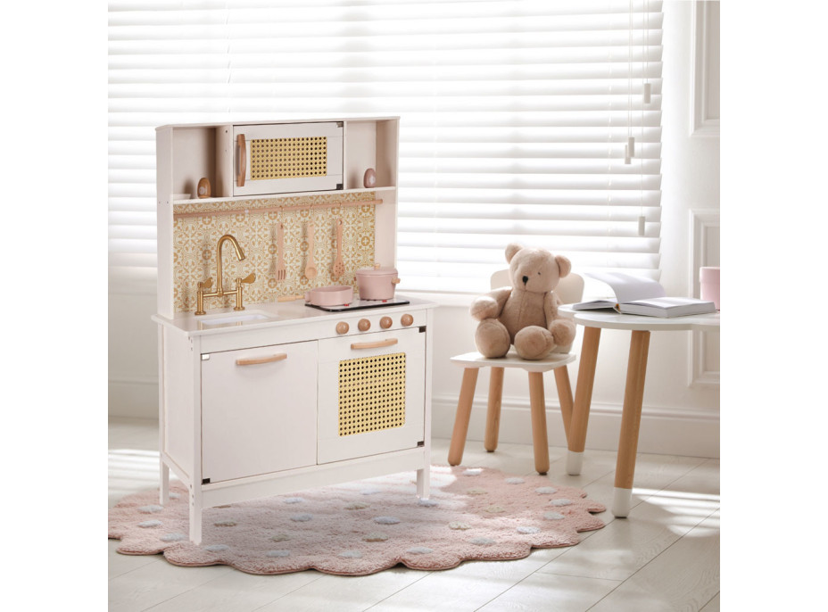 Detská drevená retro kuchynka z MDF s doplnkami BOHO