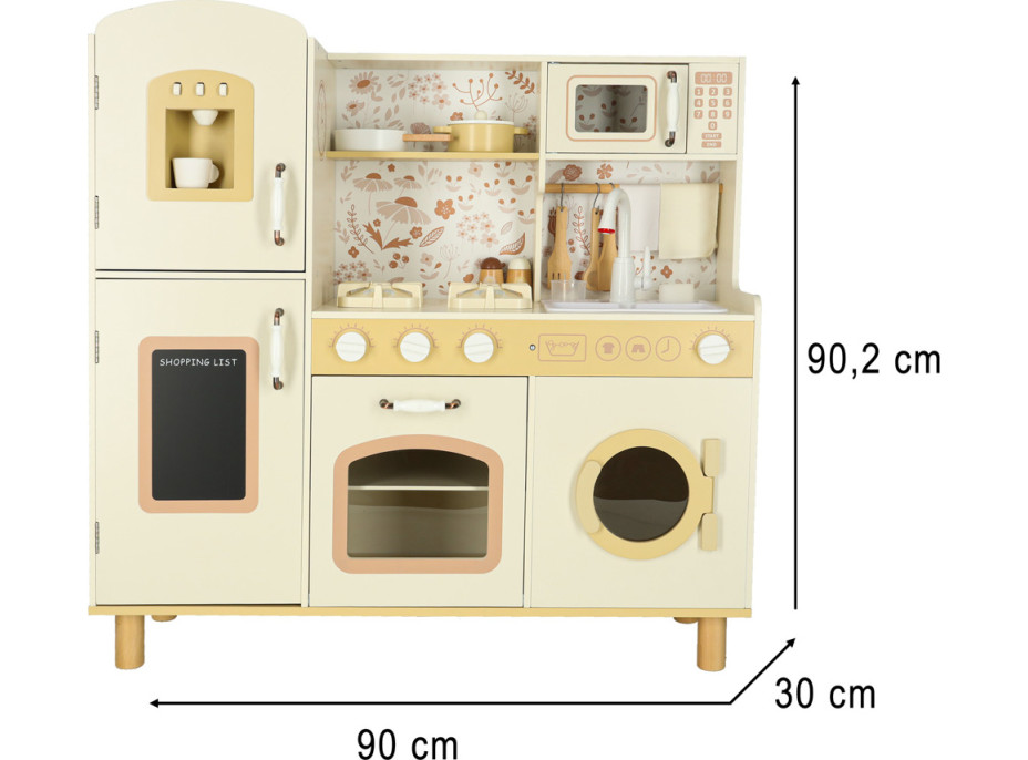 Detská drevená kuchynská so zvukmi a svetlom 90 cm
