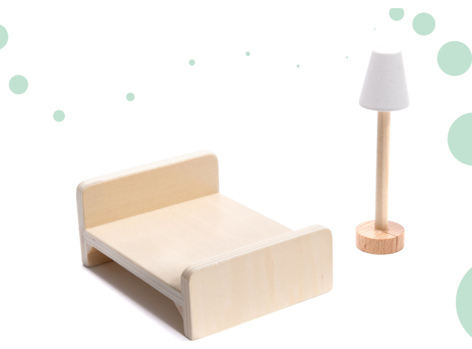 Drevený domček pre bábiky LULILO FLORO boho LED