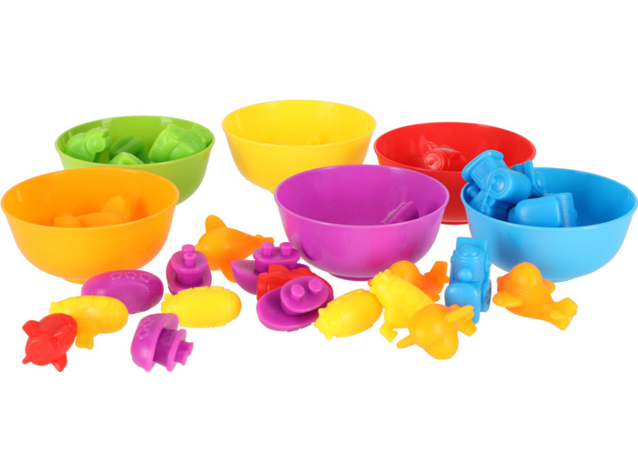 Dopravné prostriedky - triediaci vzdelávací Montessori hra - 36 prvkov