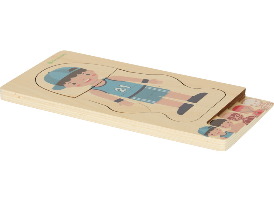 Drevené vrstvené Montessori puzzle Telo - chlapec