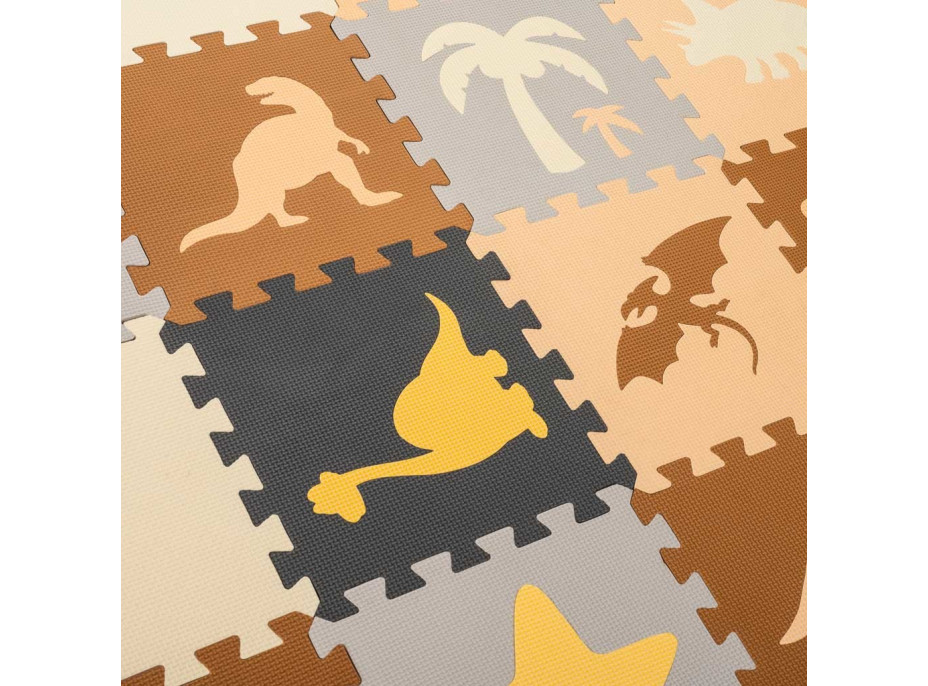 Penová puzzle podložka/ohrádka 36 prvkov - Dinosaury - 143 cm x 143 cm x1 cm
