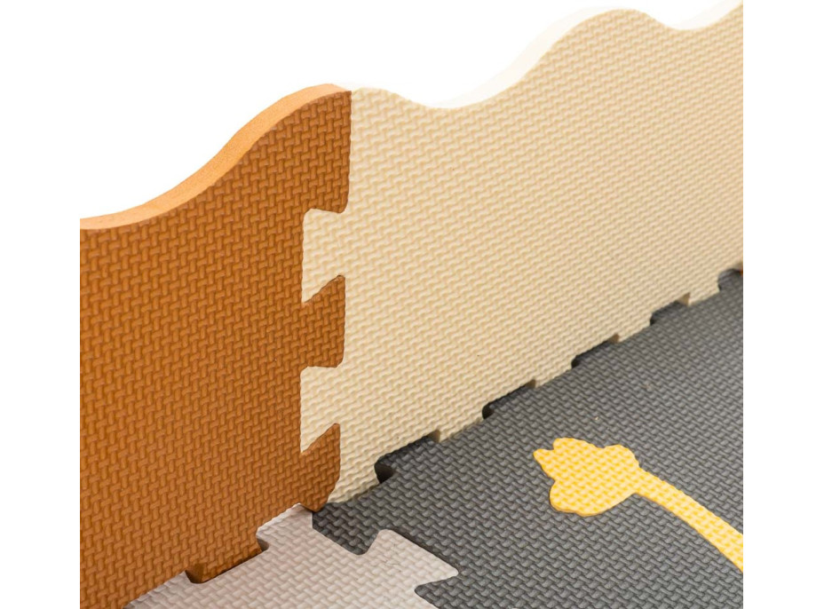 Penová puzzle podložka/ohrádka 36 prvkov - Dinosaury - 143 cm x 143 cm x1 cm