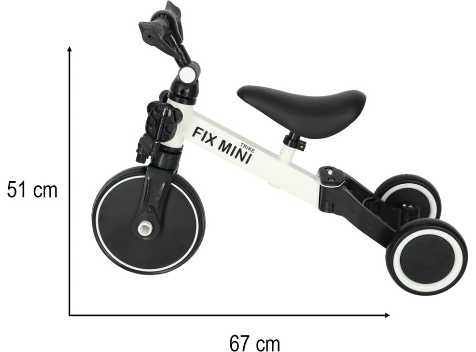 Trike Fix Mini trojkolka 3v1 s pedálmi - biela