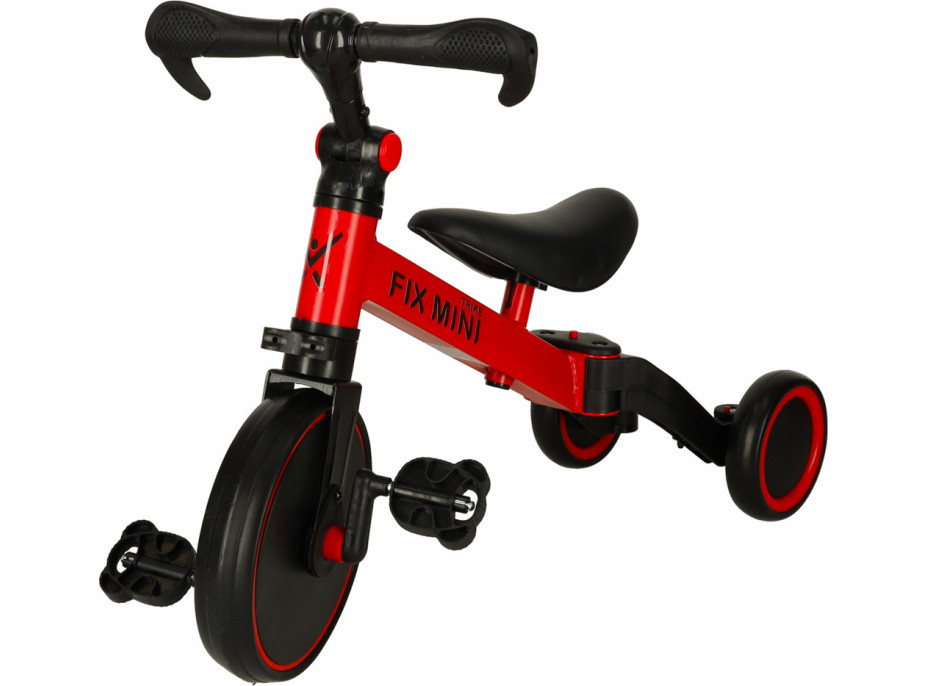 Trike Fix Mini trojkolka 3v1 s pedálmi - červená