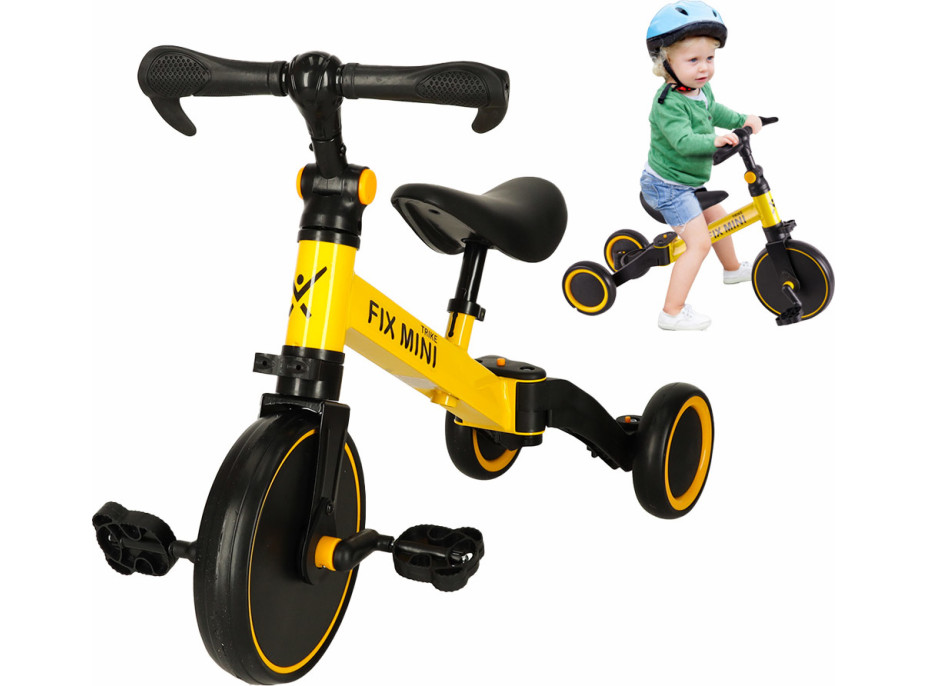 Trike Fix Mini trojkolka 3v1 s pedálmi - žltá