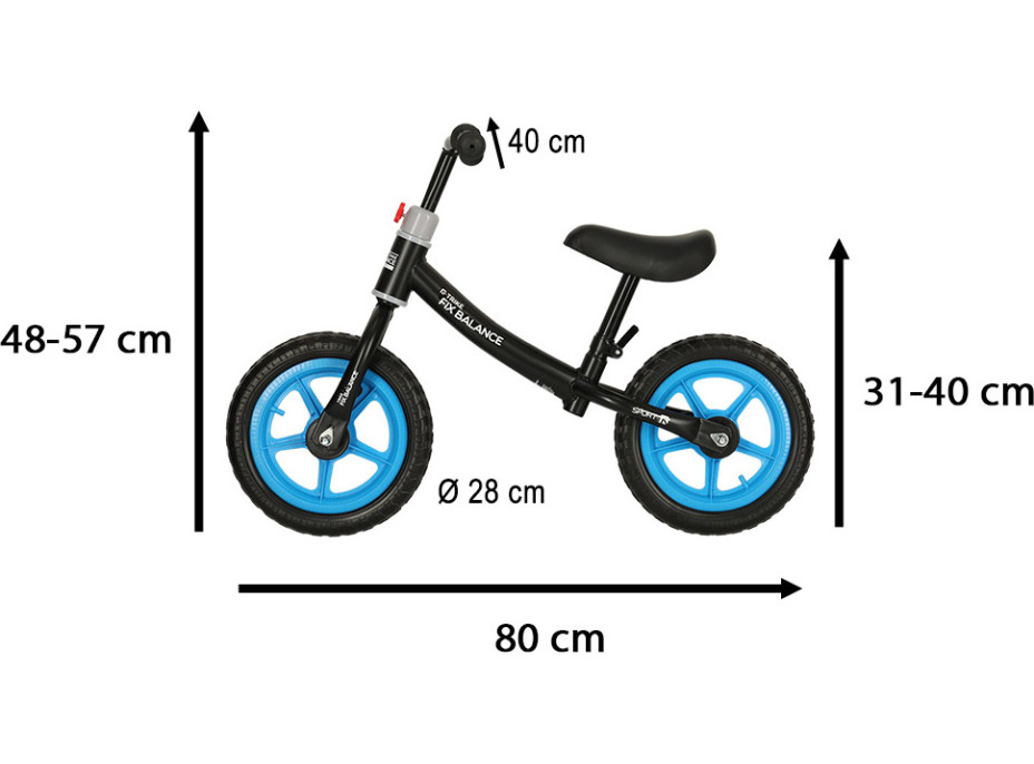 Odrážadlo Trike Fix Balance - čierne / modré