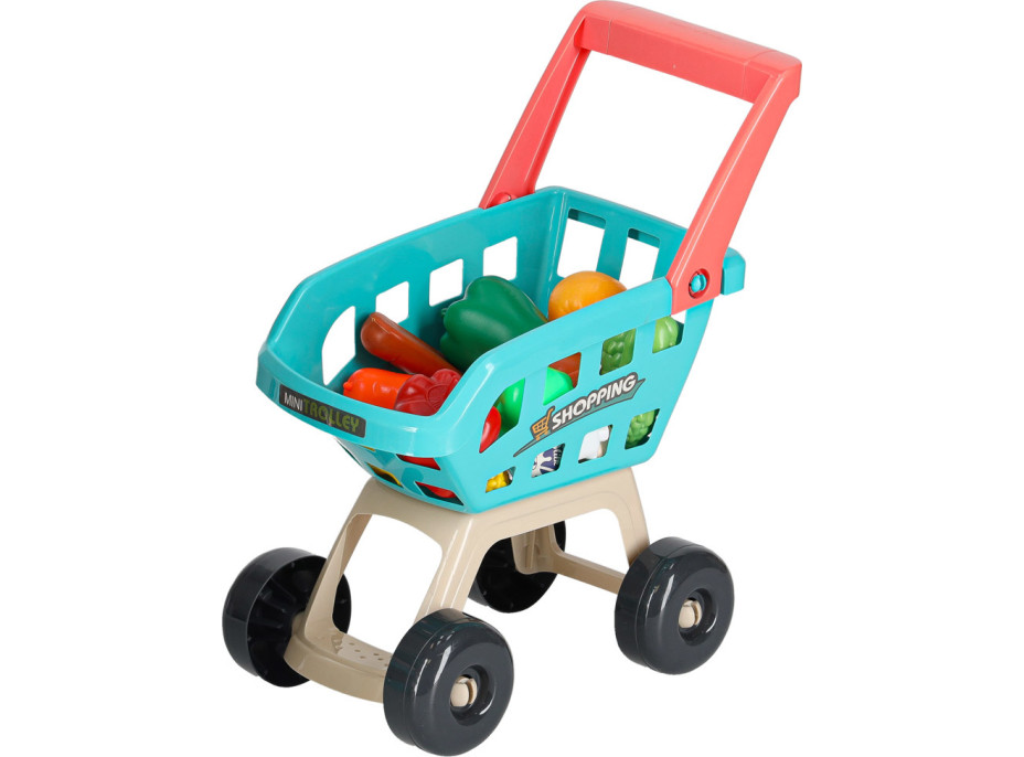 Pokladňa v supermarkete s nákupným vozíkom