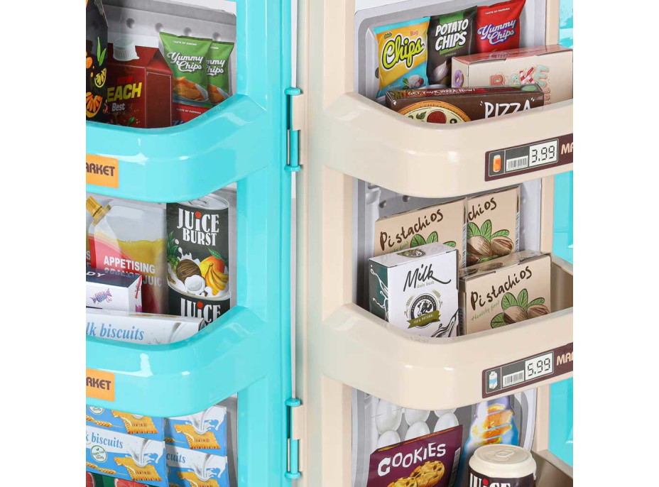 Pokladňa v supermarkete s nákupným vozíkom