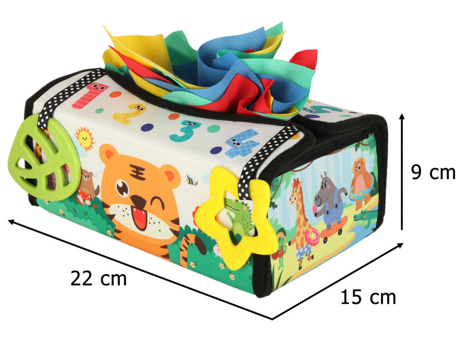 Senzorická Montessori podložka/box na obrúsky 2v1