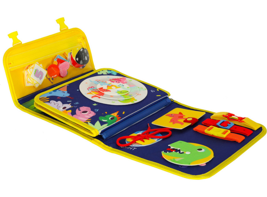 Zmyslová manipulačná Montessori quiet book - Modrá aktovka