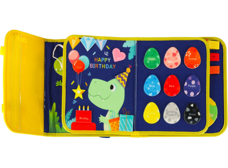 Zmyslová manipulačná Montessori quiet book - Modrá aktovka