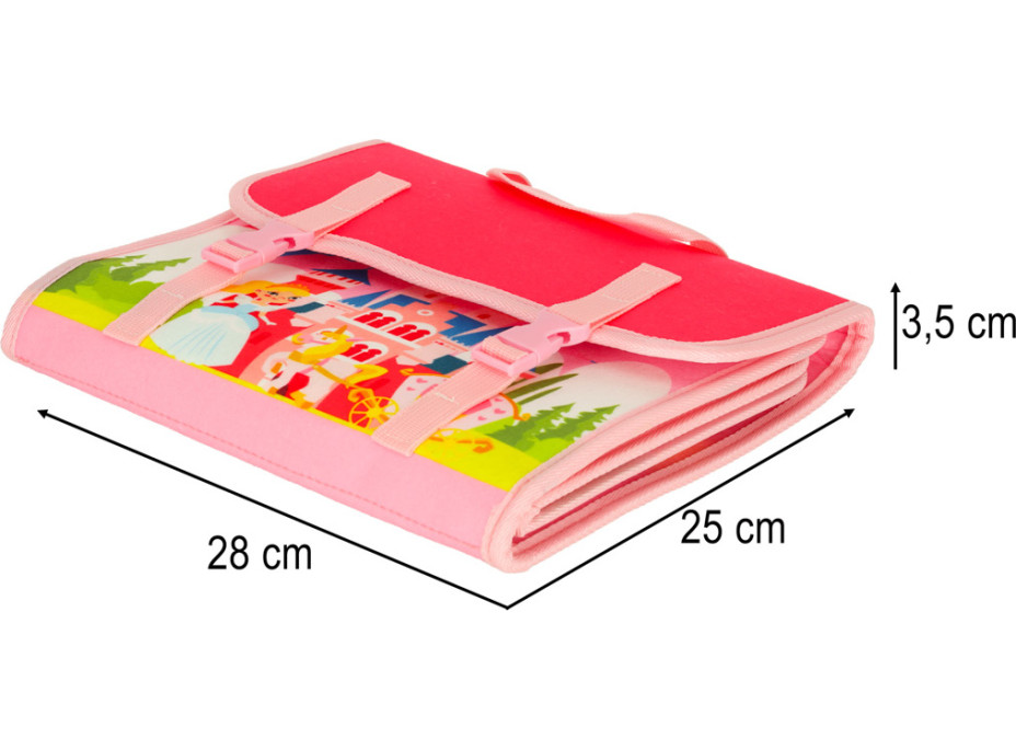 Zmyslová manipulačná Montessori quiet book - Ružová aktovka