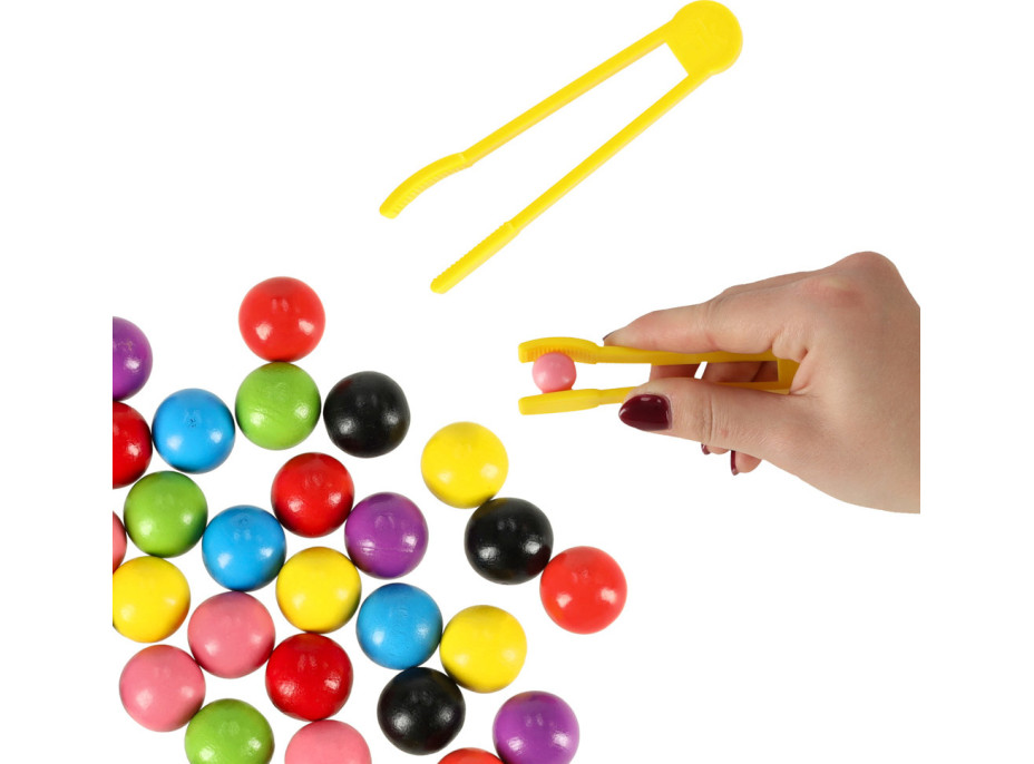 Vzdelávacia triediaca Montessori hračka - Farebné guličky