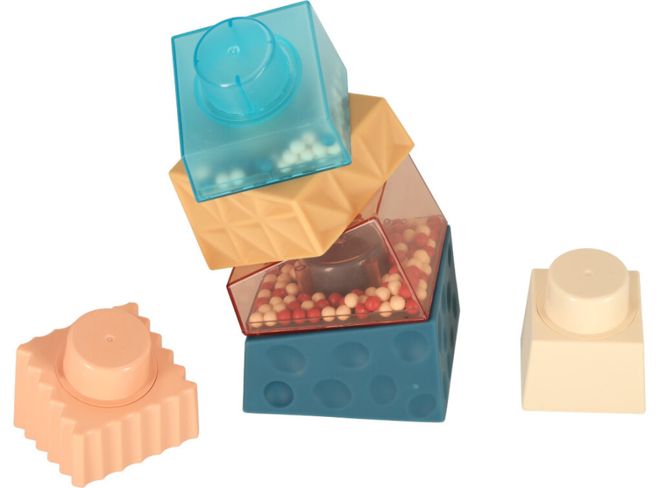 Montessori vzdelávacia pyramídová senzorická veža s loptičkami